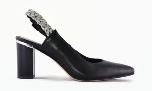 Czarne czółenka z otwartą piętą 2170