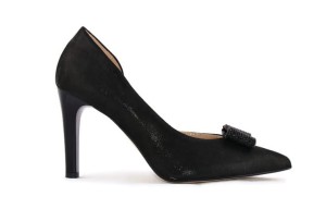 Czarne szpilki z kokardą 2504