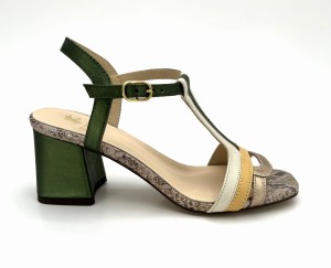 2698 sandały w odcieniach zieleni i złota