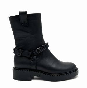 2756 czarny botek z ozdobnymi kamieniami