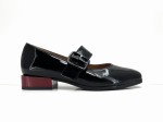 2855 czarna balerina z czerwonym obcasem