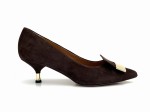 2982 czółenka damskie brązowe z zamszowej skóry naturalnej