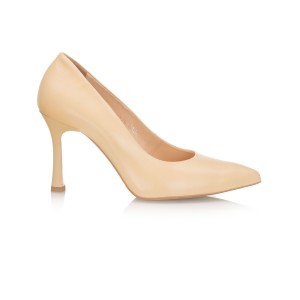 3024 wygodne szpilki ze skóry naturalnej w masełkowym kolorze